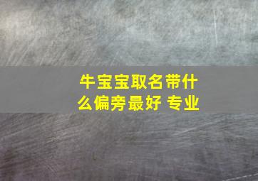 牛宝宝取名带什么偏旁最好 专业